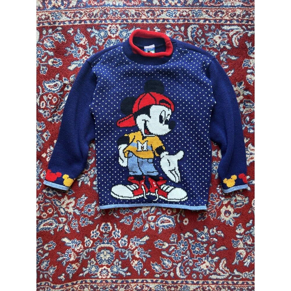 Vintage Disney Disneyland Mickey Mouse Sweater Youth Kid Size Small Cool Mickey
